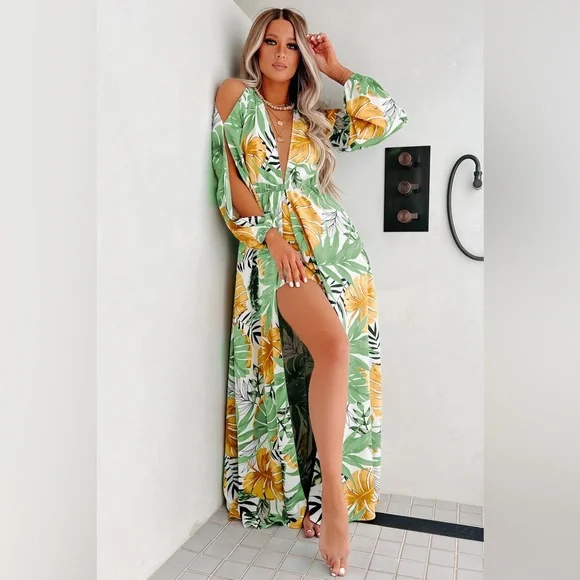 chinese dress ladies Light Up The Night Cutout Maxi Dress  HYFVE
